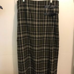 Jessica London plaid wool blend skirt